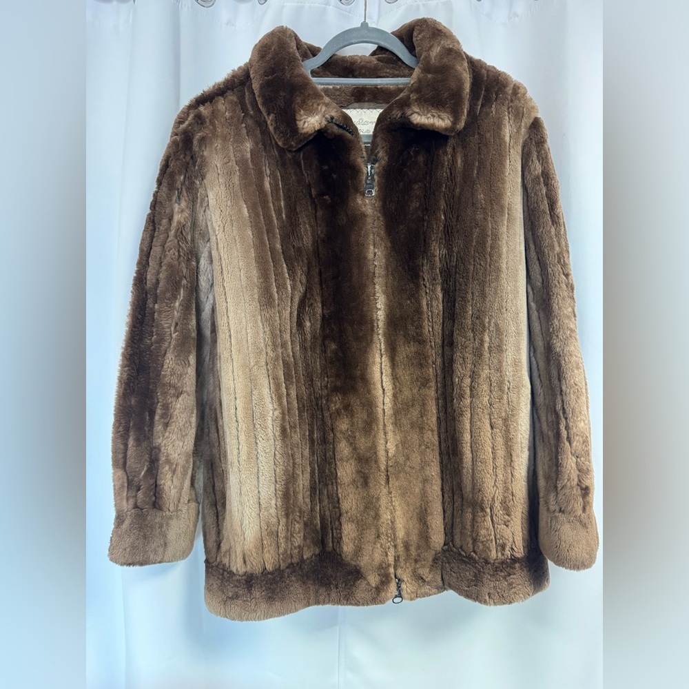 Vintage Women's Fur Coat with Zipper